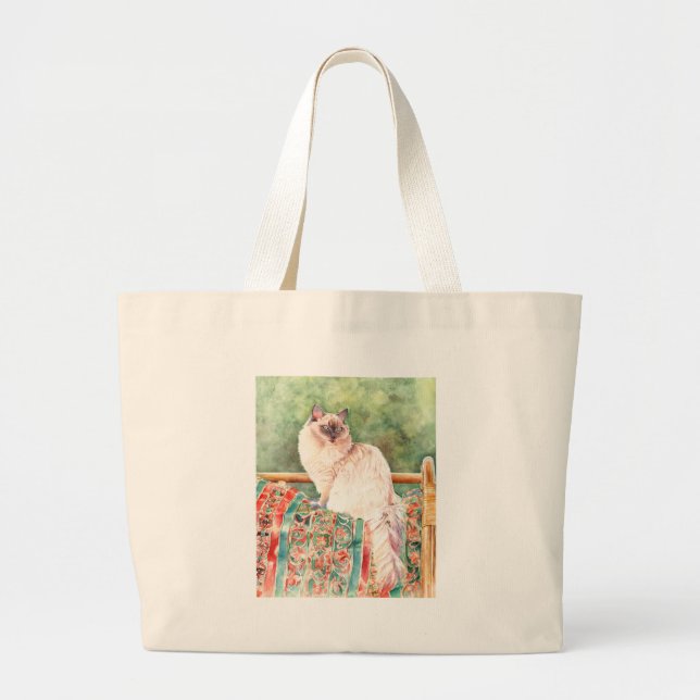 "Ragdoll" cat Large Tote Bag (Front)
