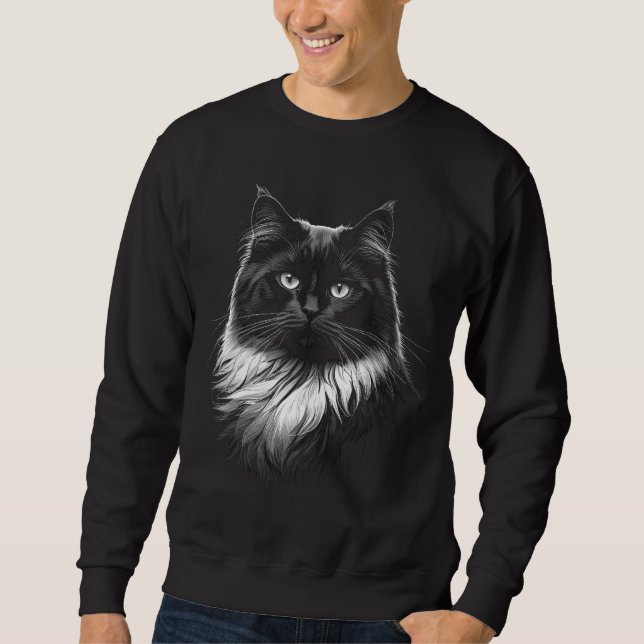 Ragdoll Cat Men's Black Sweatshirt (Front)