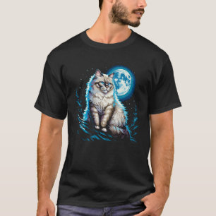 Ragdoll Cat Moonlit Rooftop Night Feline Spirit Lo T-Shirt