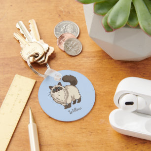 Ragdoll Cat Mum Personalised Key Ring