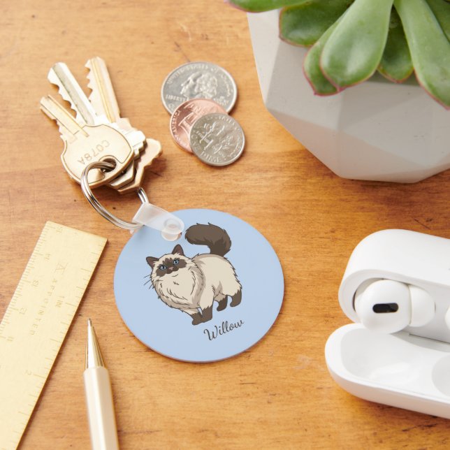 Ragdoll Cat Mum Personalised Key Ring (Desk)