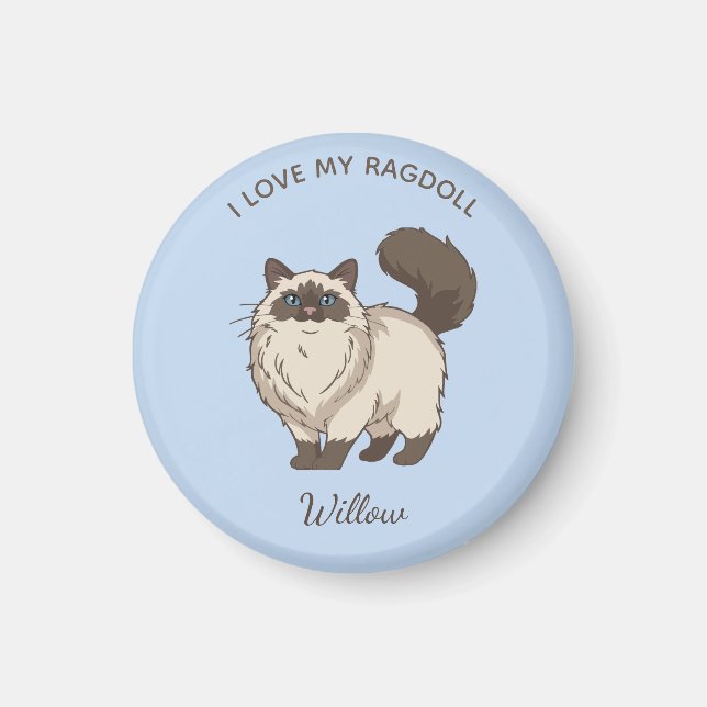 Ragdoll Cat Mum Personalised Magnet (Front)