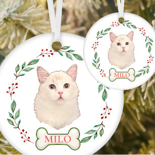 Ragdoll Cat Personalized Hand Drawing Ceramic Ornament