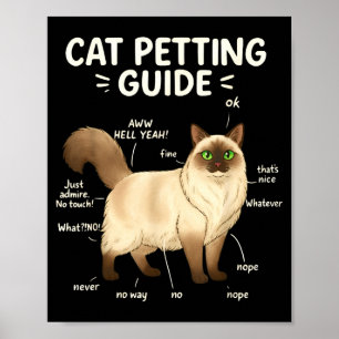 Ragdoll Cat Petting Guide Funny Cat Lover Poster