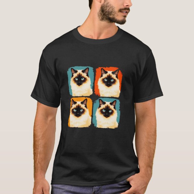 Ragdoll Cat Pop Art Funny for Cat Owners and Lover T-Shirt (Front)