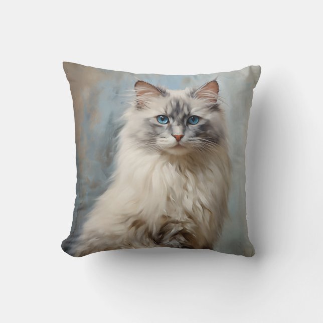 Ragdoll cat portrait cushion (Front)