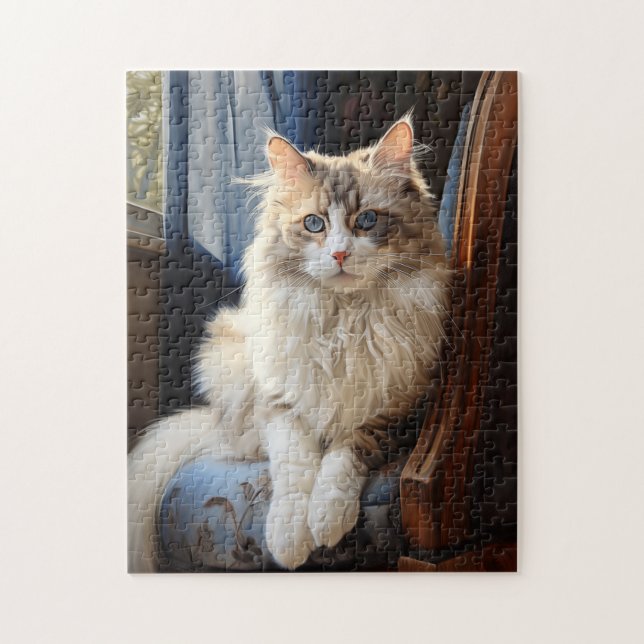 Ragdoll cat portrait jigsaw puzzle (Vertical)