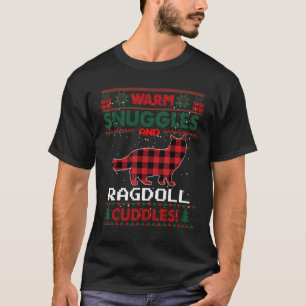 Ragdoll Cat Red Buffalo Plaid Gift Ugly Christmas T-Shirt