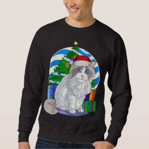 Ragdoll Cat Santa Christmas Tree Decor Sweatshirt