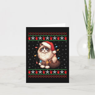 Ragdoll Cat Ugly Christmas Ragdoll Cat Xmas Lighti Card
