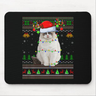 Ragdoll Cat Ugly Christmas Sweaters Holiday Santa  Mouse Pad