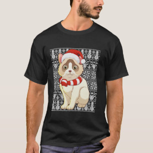Ragdoll Cat Wearing Santa Hat Men Women Kids Ugly  T-Shirt