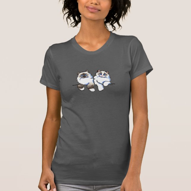 Ragdoll Cats Pair of Dolls Off-Leash Art™ T-Shirt (Front)