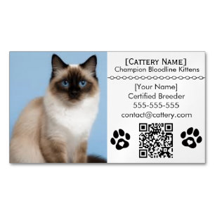 Ragdoll Cattery Customisable Cat Breeder Magnet 