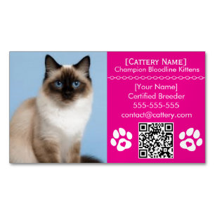 Ragdoll Cattery Customisable Cat Breeder Magnet 