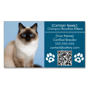 Ragdoll Cattery Customisable Cat Breeder Magnet