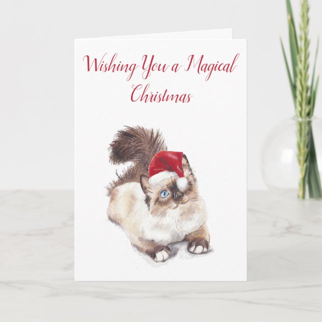 Ragdoll Christmas Card by Artist GV Hemmings (Front)