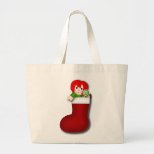 RAGDOLL CHRISTMAS STOCKING LARGE TOTE BAG