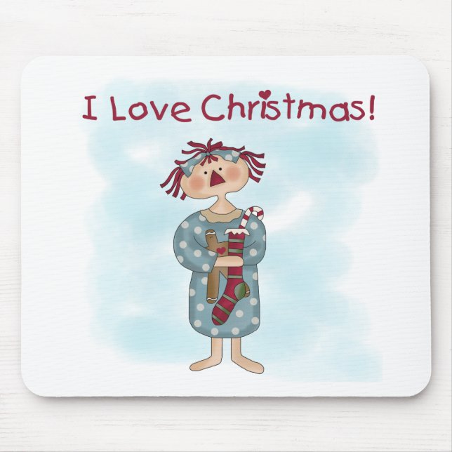 Ragdoll I Love Christmas Tshirts and Gifts Mouse Pad (Front)