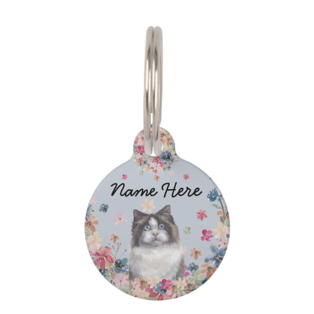 Ragdoll Kitten Blue Eyes Cat Pet Tag (Front)