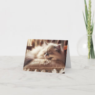 Ragdoll Kitten Sleeping On a Pillow Card