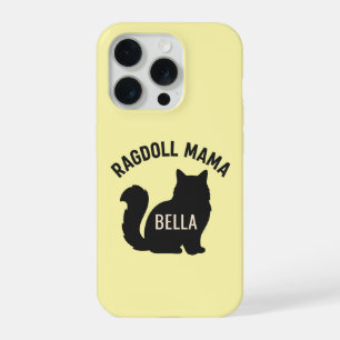 Ragdoll Mama Cat Silhouette Personalized Name iPhone 15 Pro Case