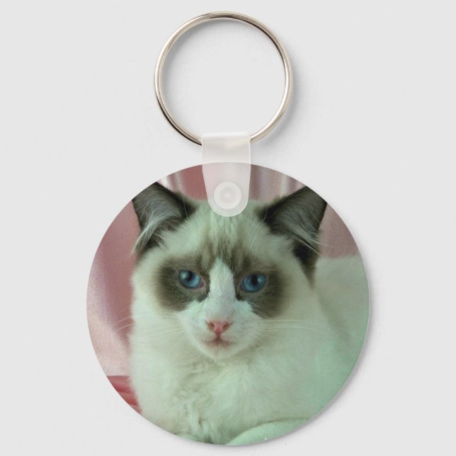 Ragdoll, seal bi-colour key ring (Front)