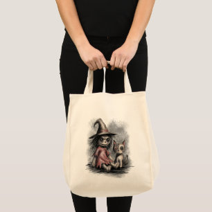 Ragdoll Witch and Cat Tote Bag