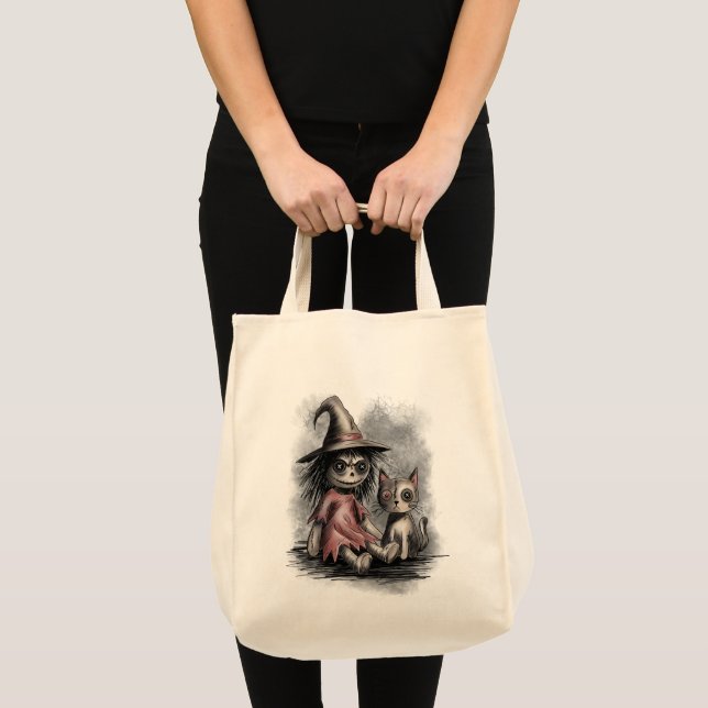 Ragdoll Witch and Cat Tote Bag (Front (Product))