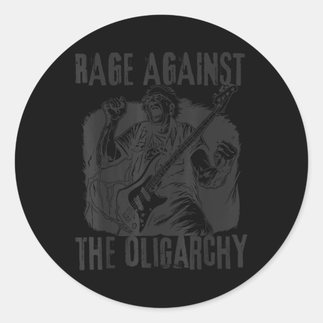 Rage Against Oligarchy Bernie Sanders Fight Protes Classic Round Sticker (Front)