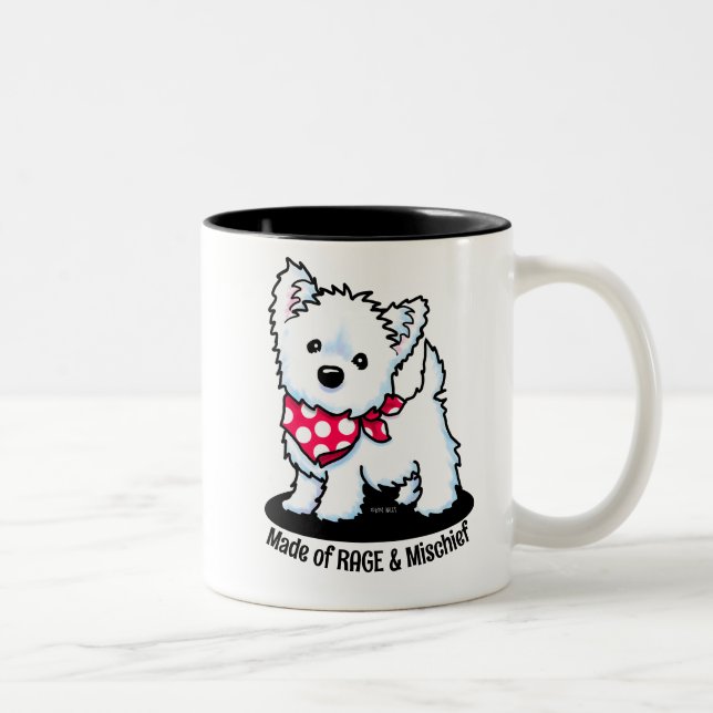 Rage and Mischief Westie  Two-Tone Coffee Mug (Right)