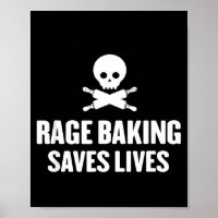 Rage Baking Saves Live Skull Funny Baker Cook Chef