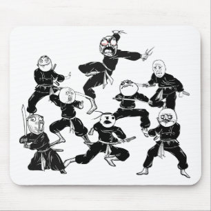 Rage Comic Meme Faces Ninja Gang Mousepad