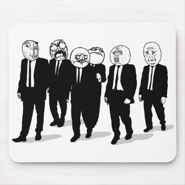 Rage Comic Meme Faces Walking. Me Gusta. Mouse Pad (Front)