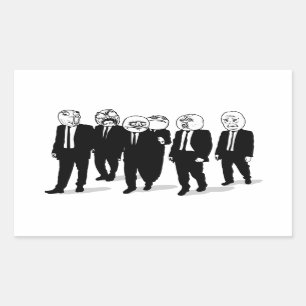 Rage Comic Meme Faces Walking. Me Gusta. Rectangular Sticker