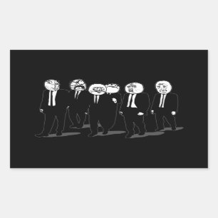 Rage Comic Meme Faces Walking. Me Gusta. Rectangular Sticker