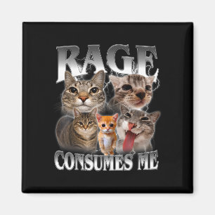Rage consumes funny cat meme cats lover women men magnet