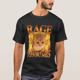 Rage Consumes Me Cat Meme Funny Saying Silly Cats T-Shirt