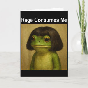 Rage Consumes Me Frog Funny Frog Bob Haircut Meme  Card