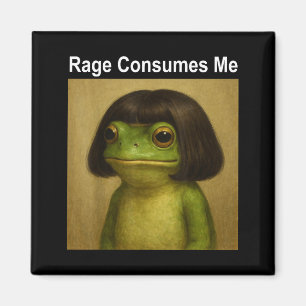 Rage Consumes Me Frog Funny Frog Bob Haircut Meme  Magnet