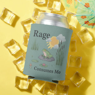 Rage Consumes Me Frog Pond Meme Frog Vintage Style Can Cooler