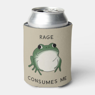 Rage Consumes Me Frog Pond Meme Vintage Nature Can Cooler