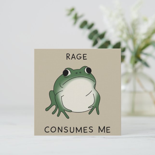 Rage Consumes Me Frog Pond Meme Vintage Nature Invitation (Standing Front)