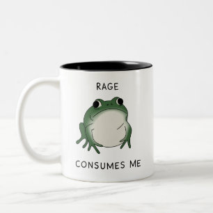 Rage Consumes Me Frog Pond Meme Vintage Nature Two-Tone Coffee Mug