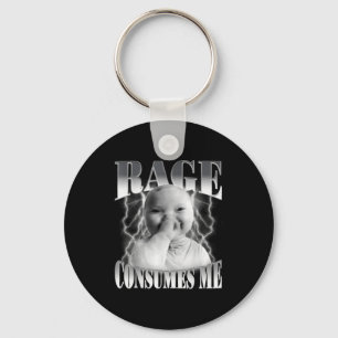 Rage Consumes Me Funny Ai Baby Holding Laugh Brain Key Ring