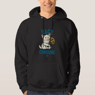 Rage Consumes Me Funny Cat Flower Cute Kitty Cat M Hoodie