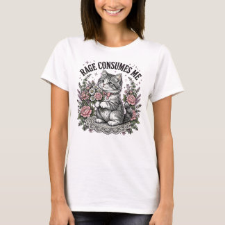Rage Consumes Me Funny Cat Shirt | Cute Vintage Fl