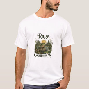 Rage Consumes Me Vintage Frog Illustration T-Shirt