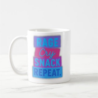 RAGE. Cry. SNACK. REPEAT Coffee Mug
