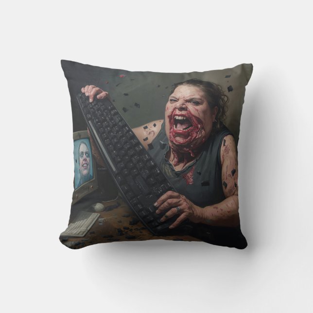 Rage Error: System Failure - Ctrl Alt Delirium Cushion (Front)